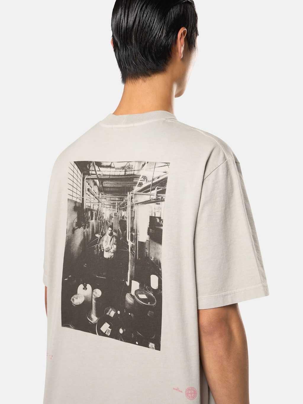 Carlo Rivetti Backprint T-SHIRT PEARL GREY