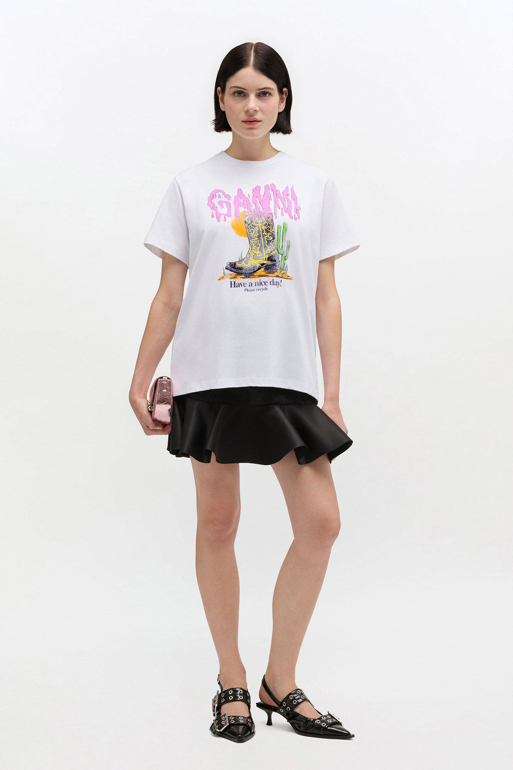 Boots Print T-shirt Bright White
