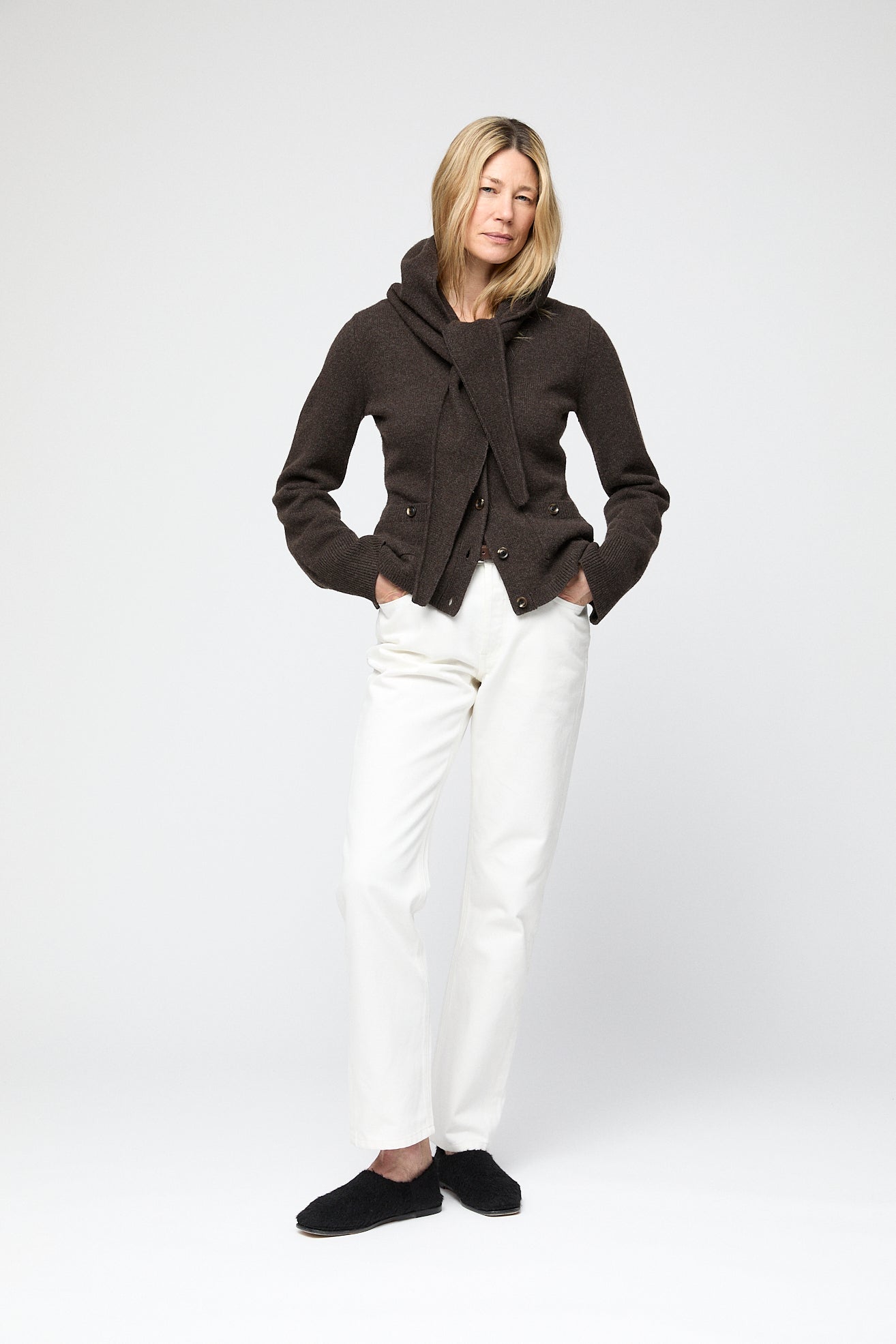 Adele Wool Cardigan Coffee