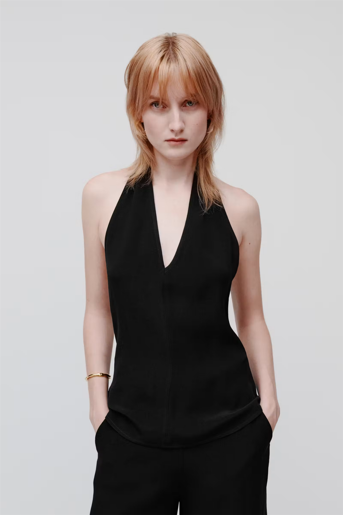 Tansy Halterneck Top Black