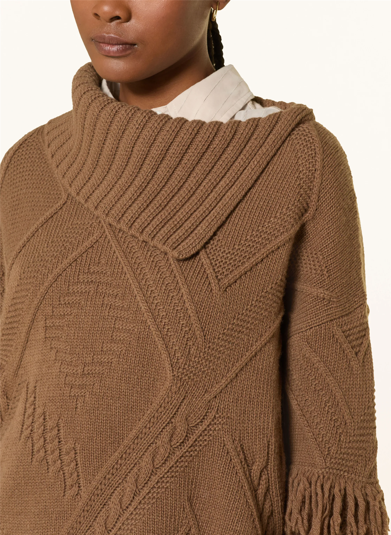 MASTRO wool cable-knit sweater Brown