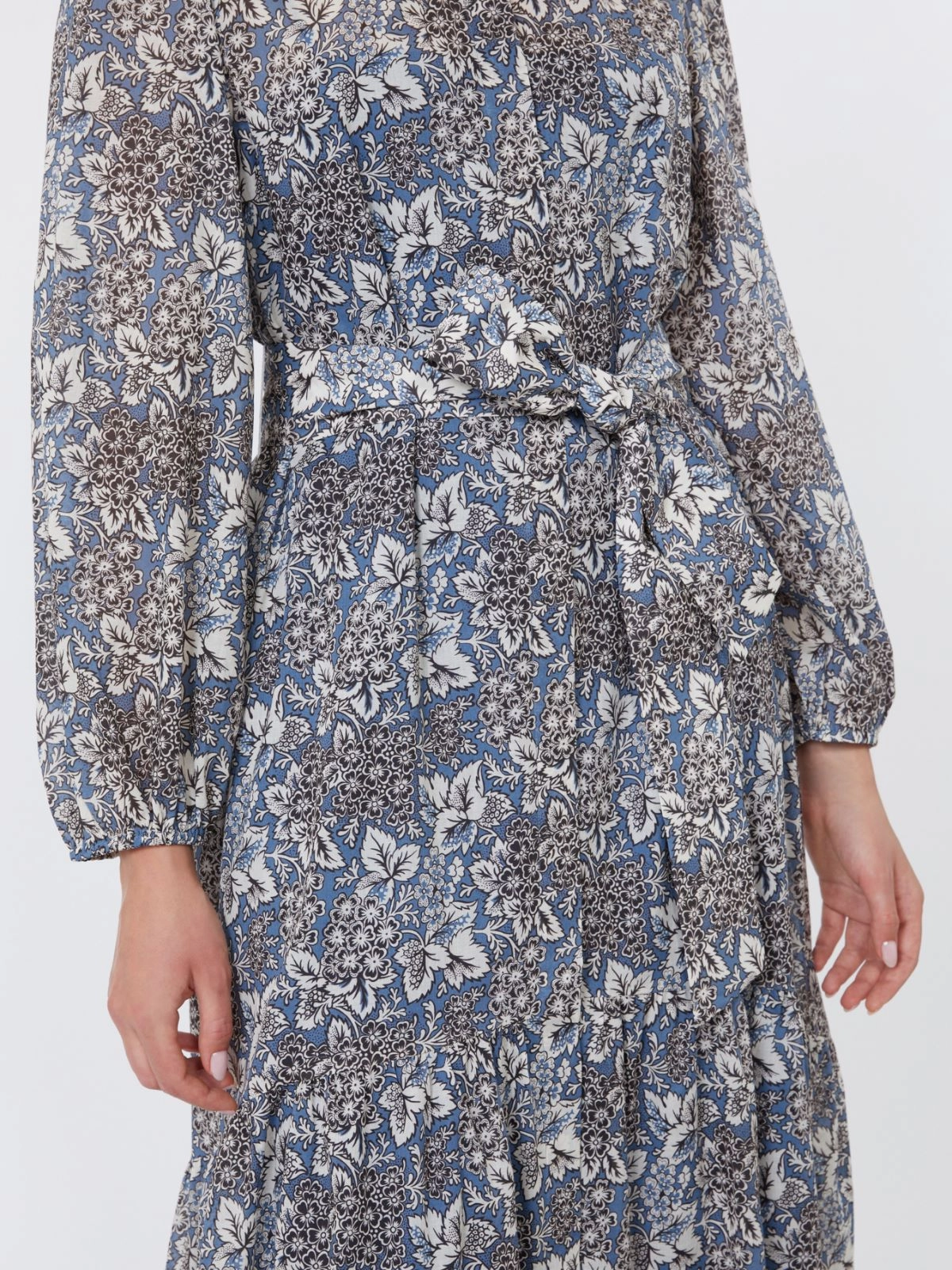 OBOLI Voile Patterned Shirt Dress NAVY