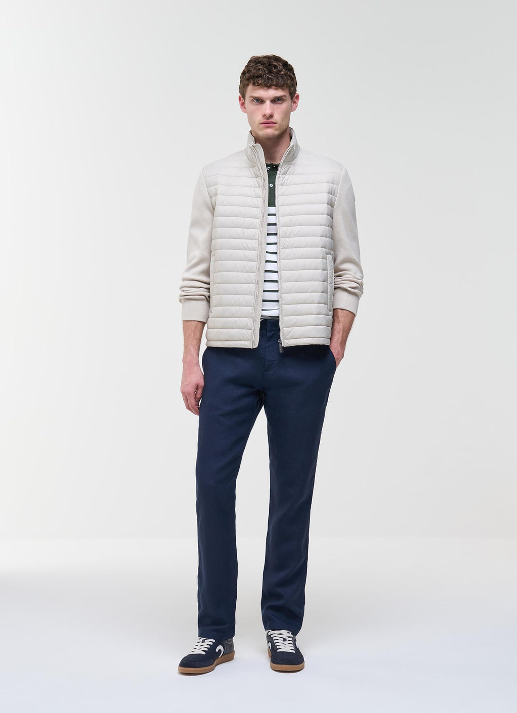 HYBRID KNITTED AND PADDED JACKET HEMP BEIGE