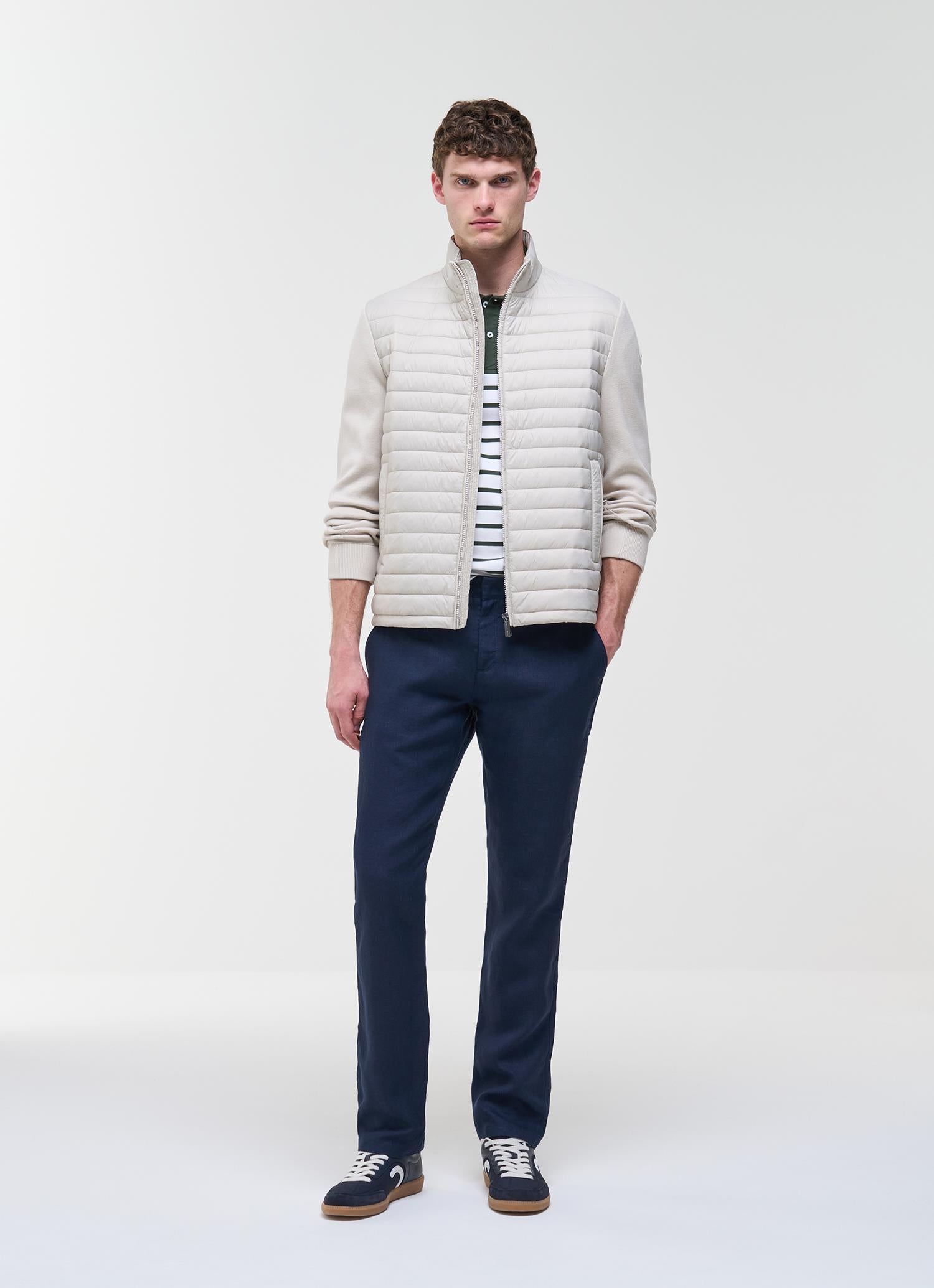 HYBRID KNITTED AND PADDED JACKET HEMP BEIGE