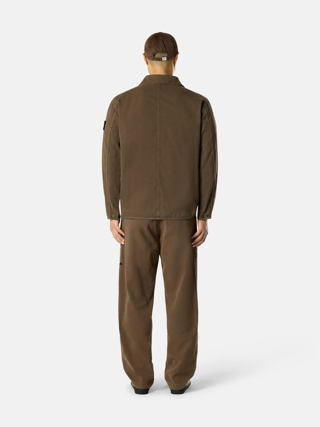 PANAMA COTTON 'OLD' EFFECT OVERSHIRT UMBER