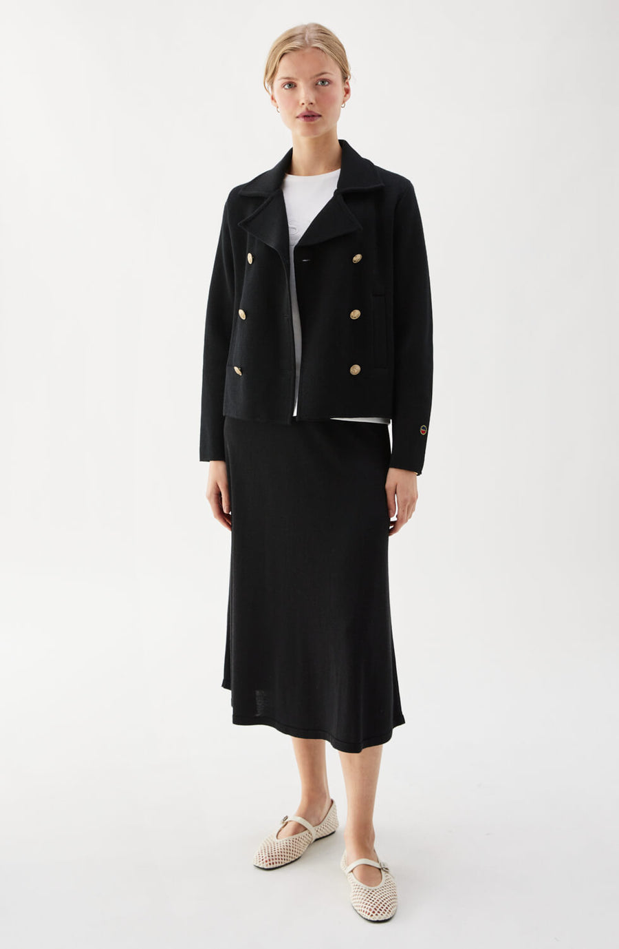 INDRA KNITTED WOOL JACKET Black
