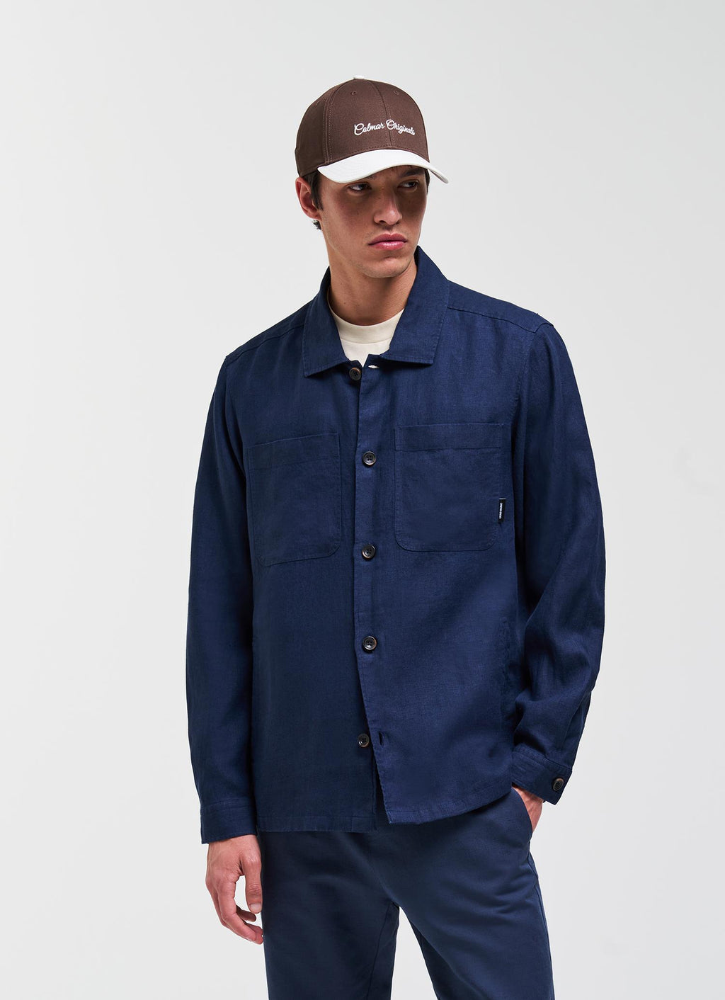LINEN OVERSHIRT NAVY BLUE