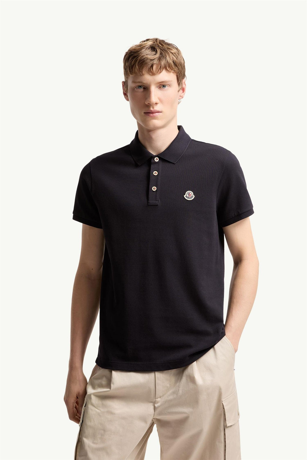 Logo Patch Cotton Polo Shirt BLUE