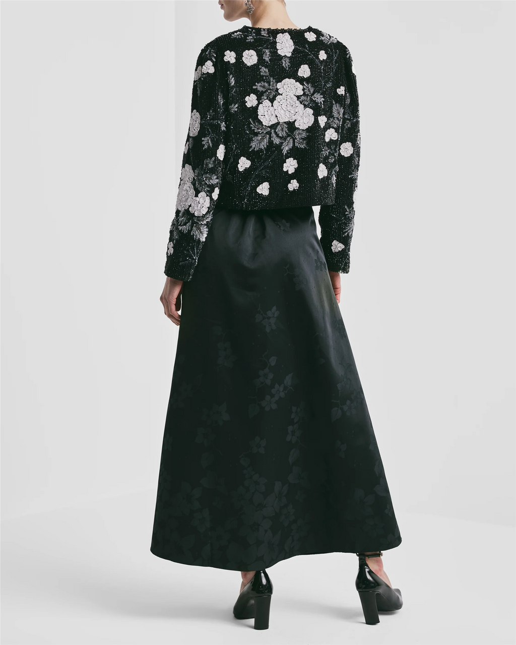 jacquard Maxi Skirt Black