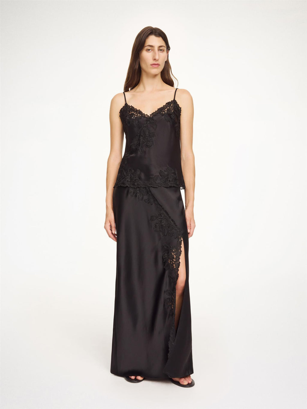 MADELEINE VISCOSE SATIN TOP Black