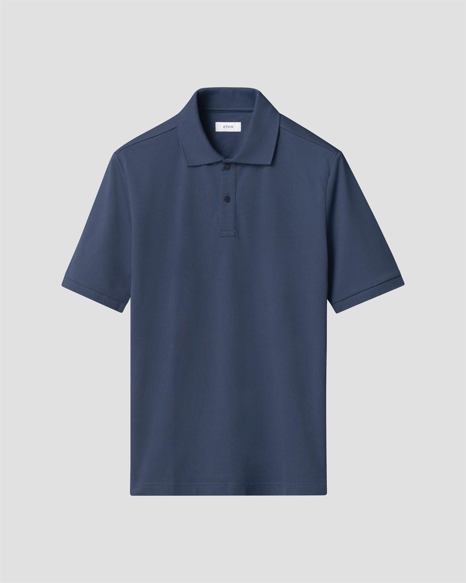 Pima Cotton Pique Polo T-Shirt Mid Blue