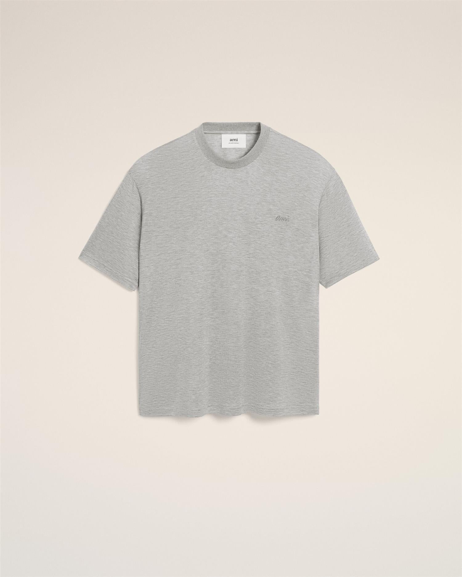 MERCERIZED VISCOSE/SILK T-SHIRT GREY