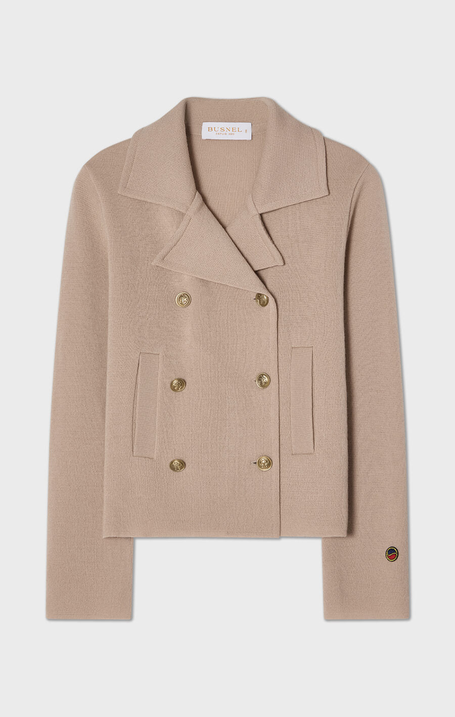 INDRA KNITTED WOOL JACKET FUDGE