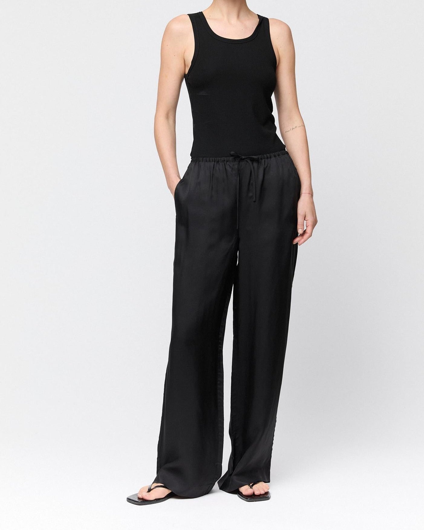 Viscose Twill Siena Trousers Jet Black