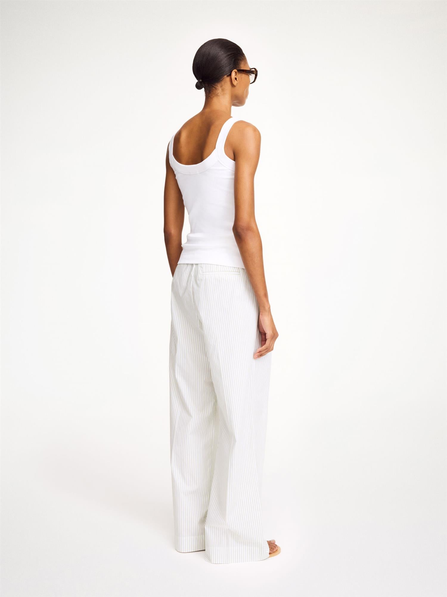 FRILLIO Ribbed Tank Top Pure White