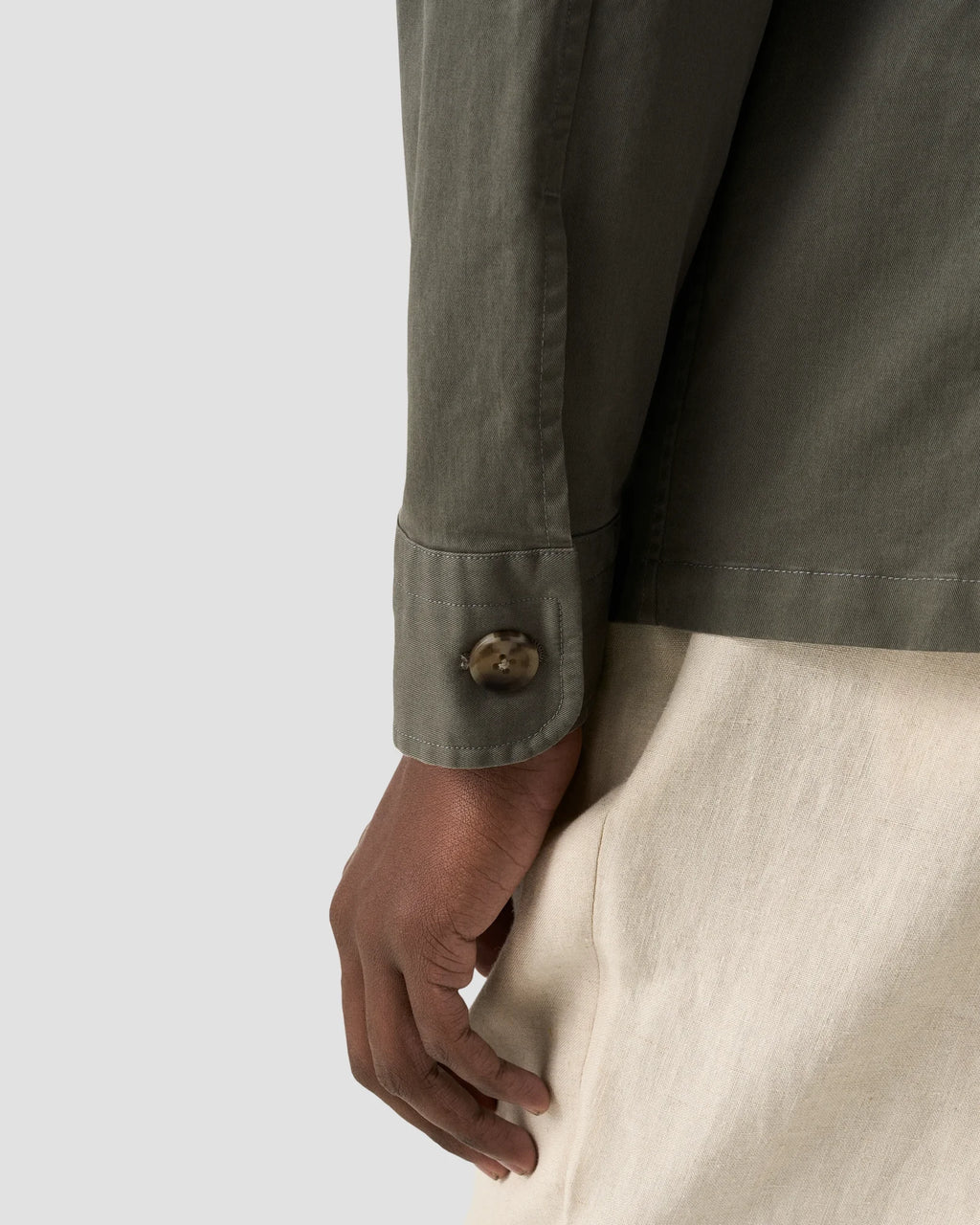 Light Cotton Twill Chore Jacket Mid Green