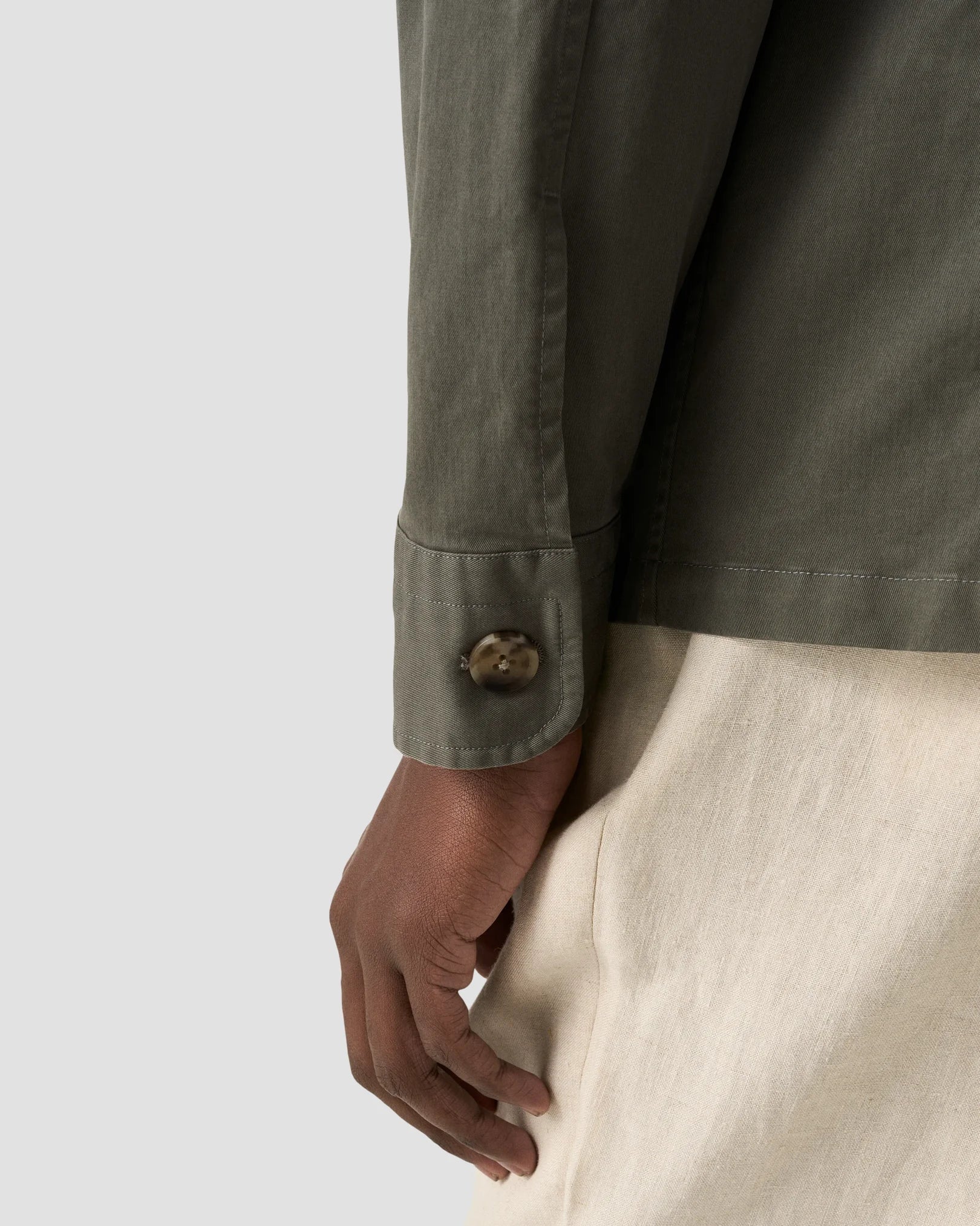 Light Cotton Twill Chore Jacket Mid Green