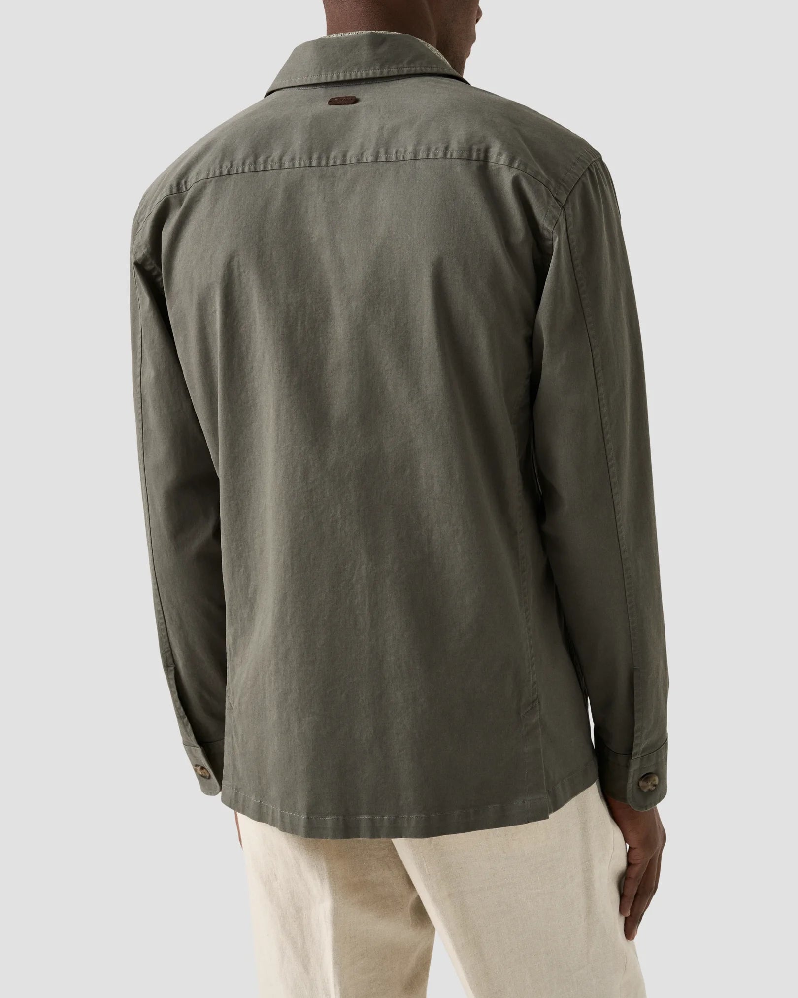 Light Cotton Twill Chore Jacket Mid Green