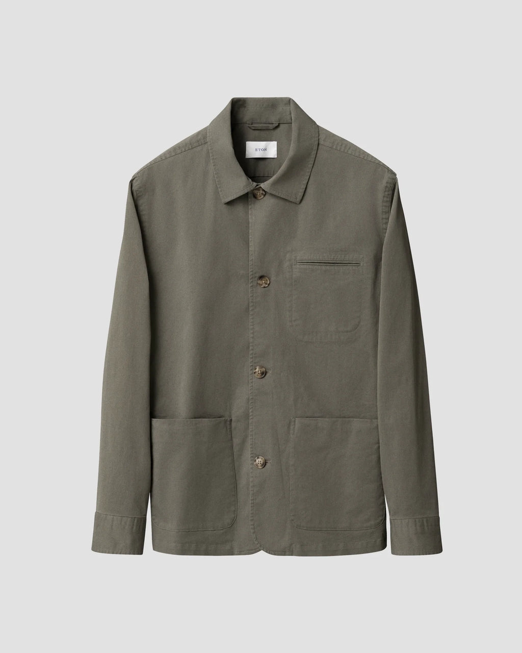 Light Cotton Twill Chore Jacket Mid Green