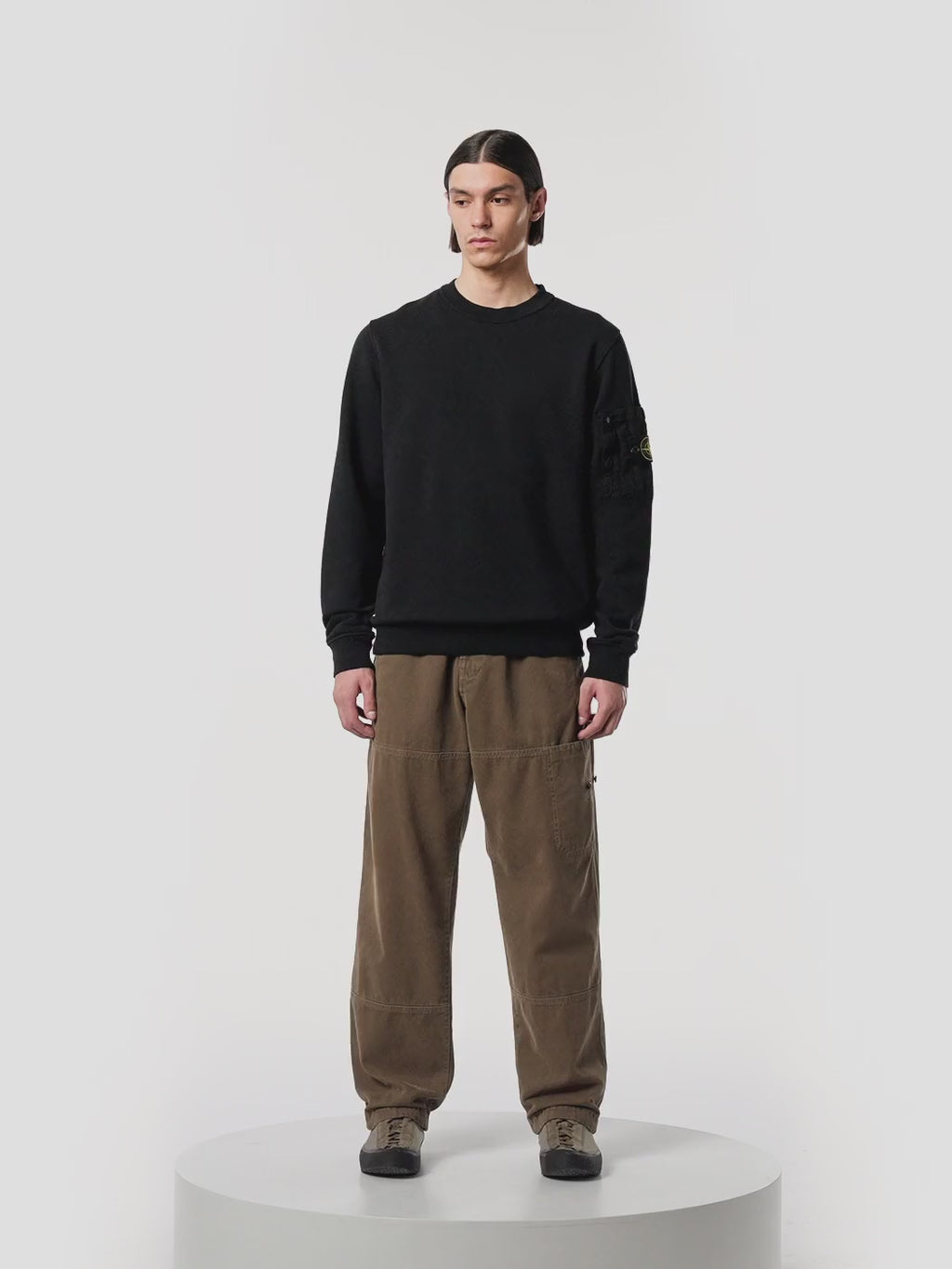 ORGANIC COTTON FLEECE SWEATSHIRT BLACK