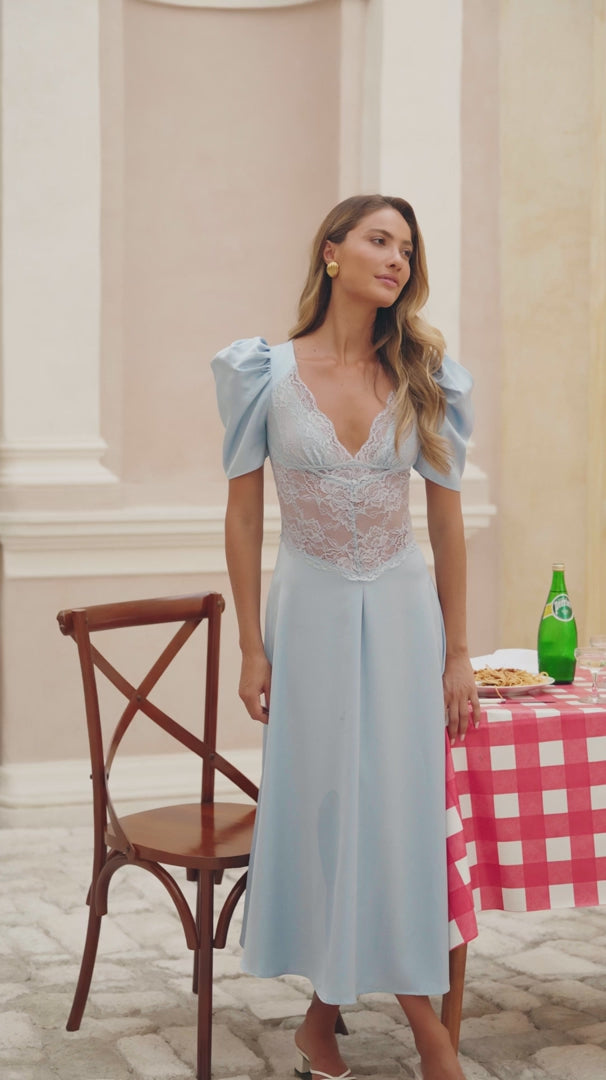 Francis Midi Dress Light Blue