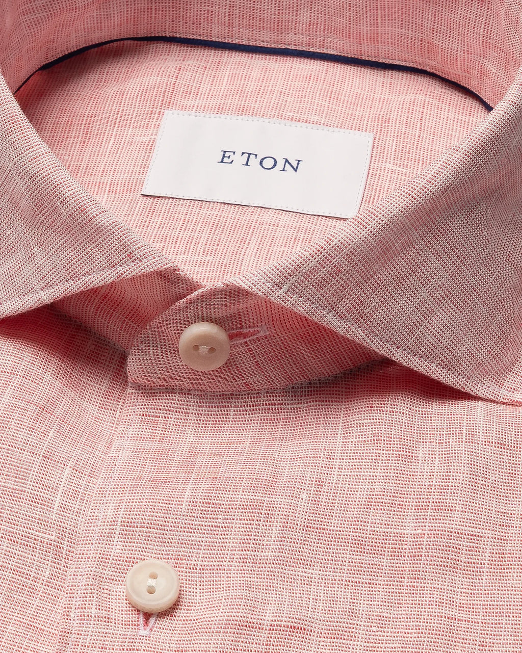 Casual Fit Solid Linen Shirt Red