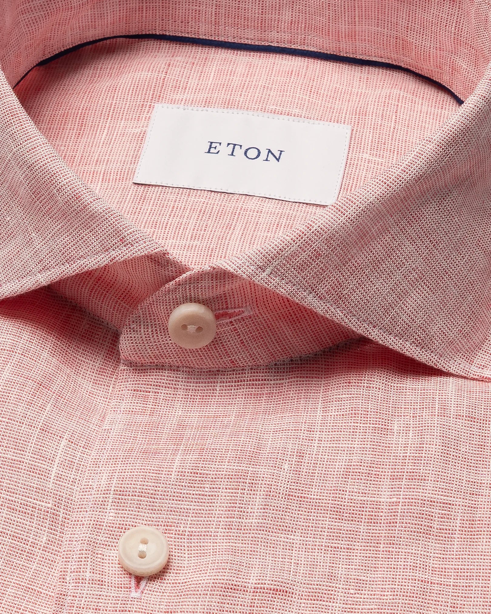 Casual Fit Solid Linen Shirt Red