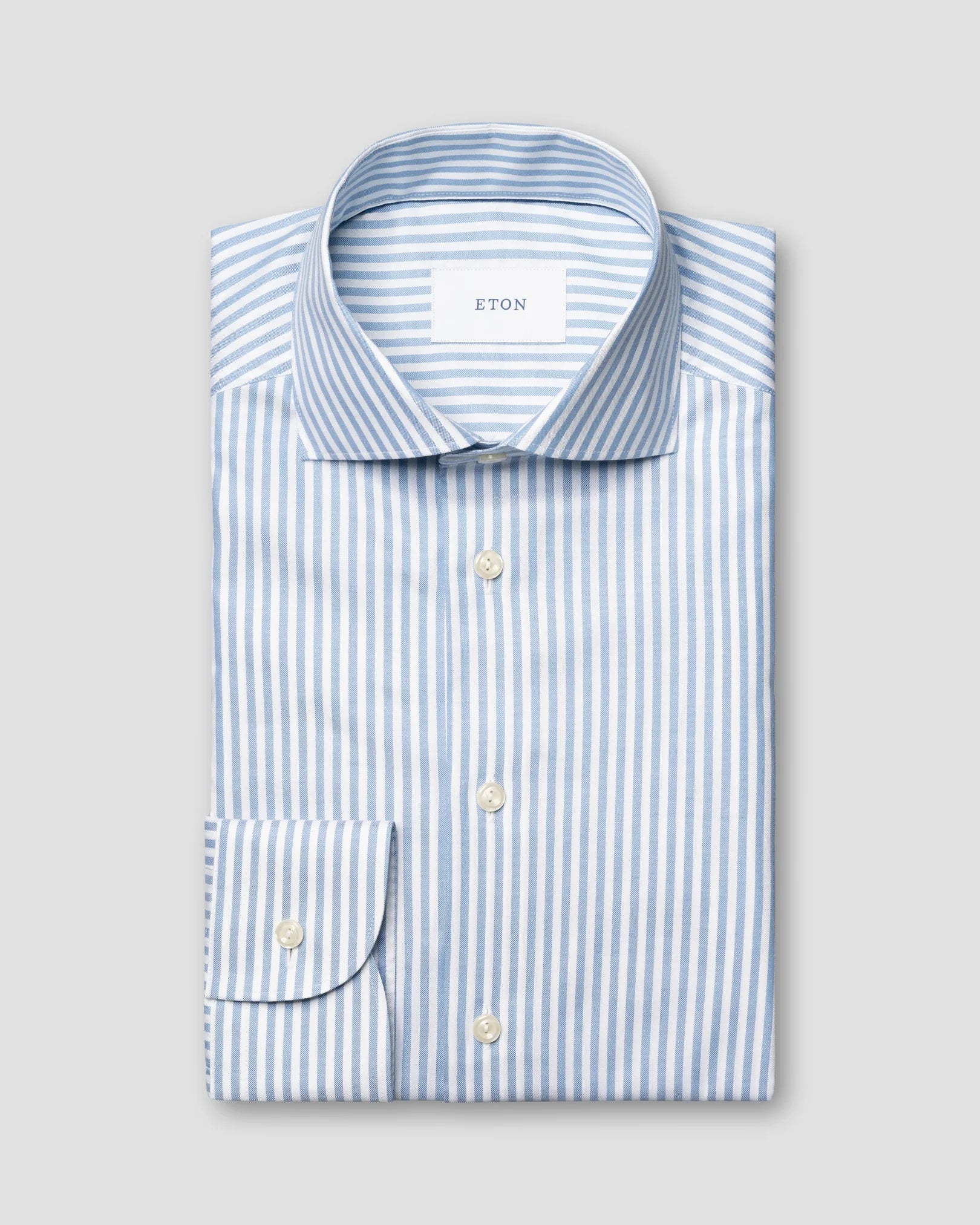 Slim Fit Striped Signature Oxford Shirt Light Blue