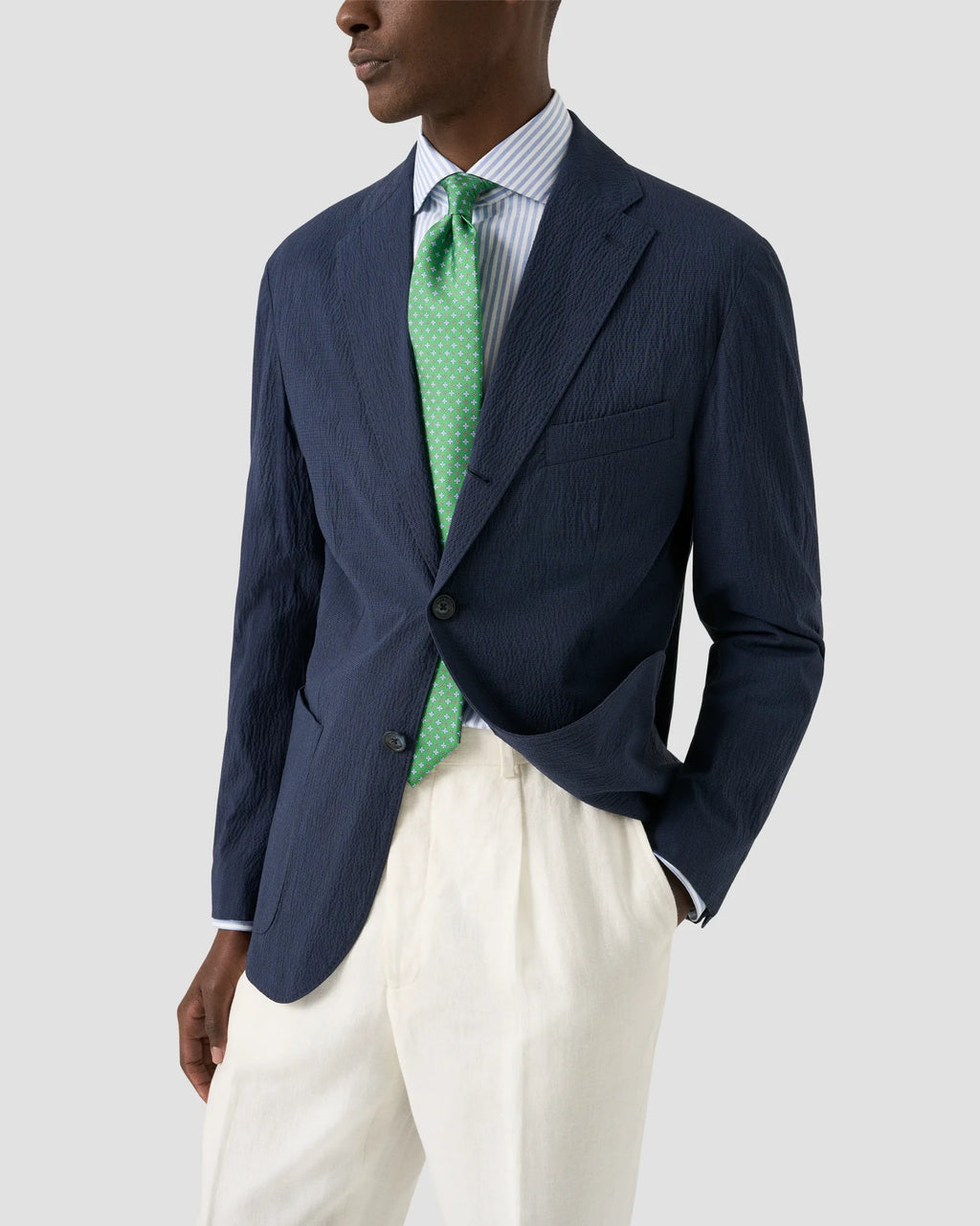 Slim Fit Striped Signature Oxford Shirt Light Blue