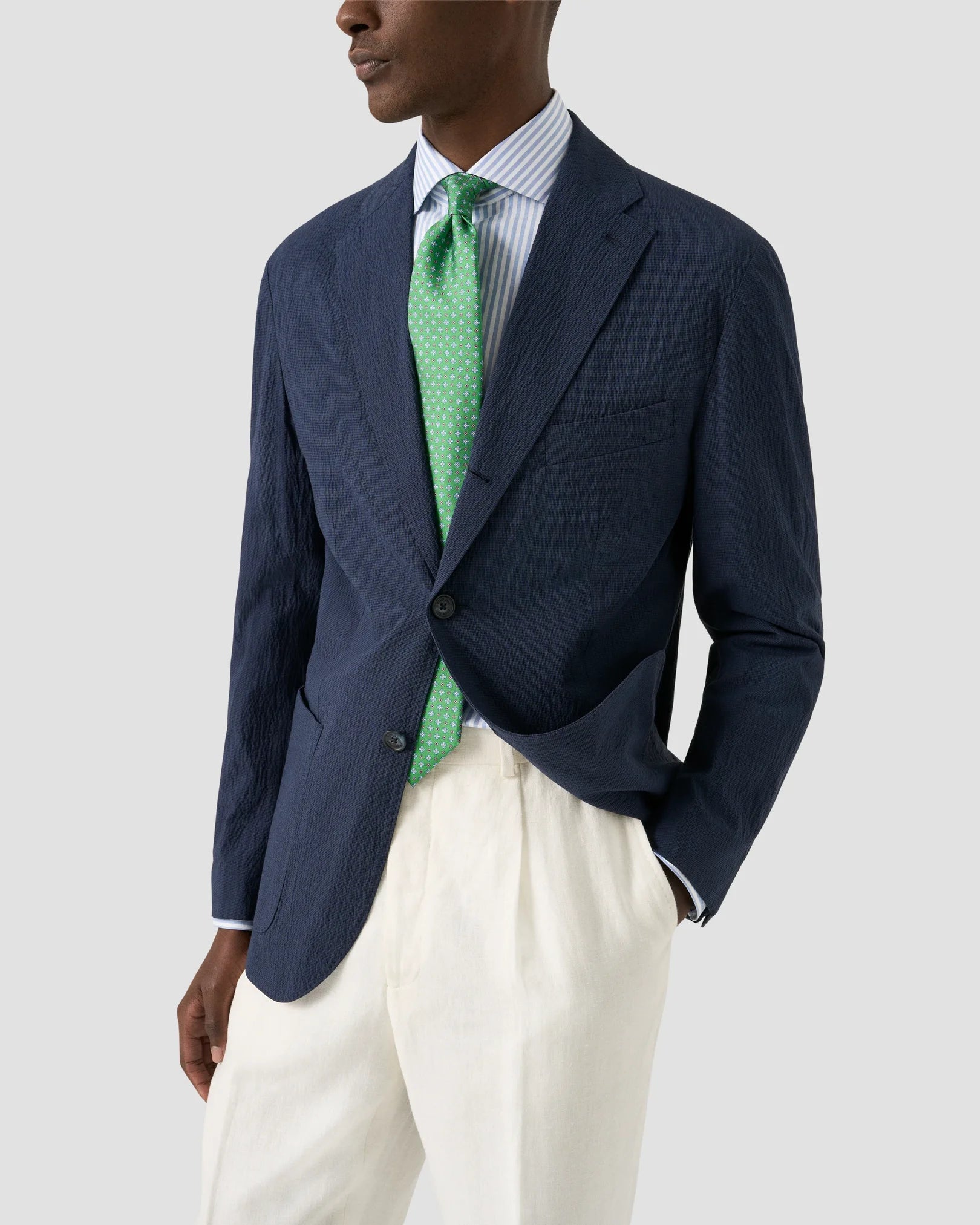 Slim Fit Striped Signature Oxford Shirt Light Blue