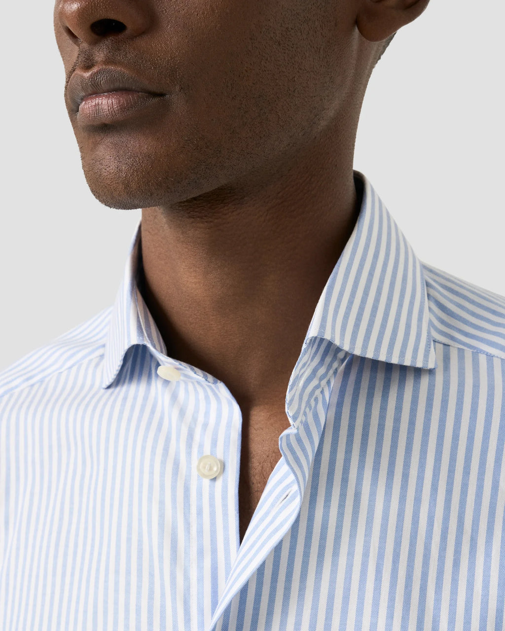Slim Fit Striped Signature Oxford Shirt Light Blue