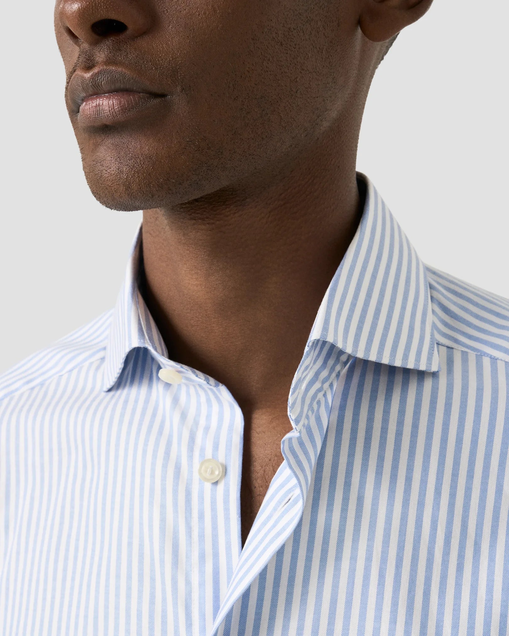 Slim Fit Striped Signature Oxford Shirt Light Blue