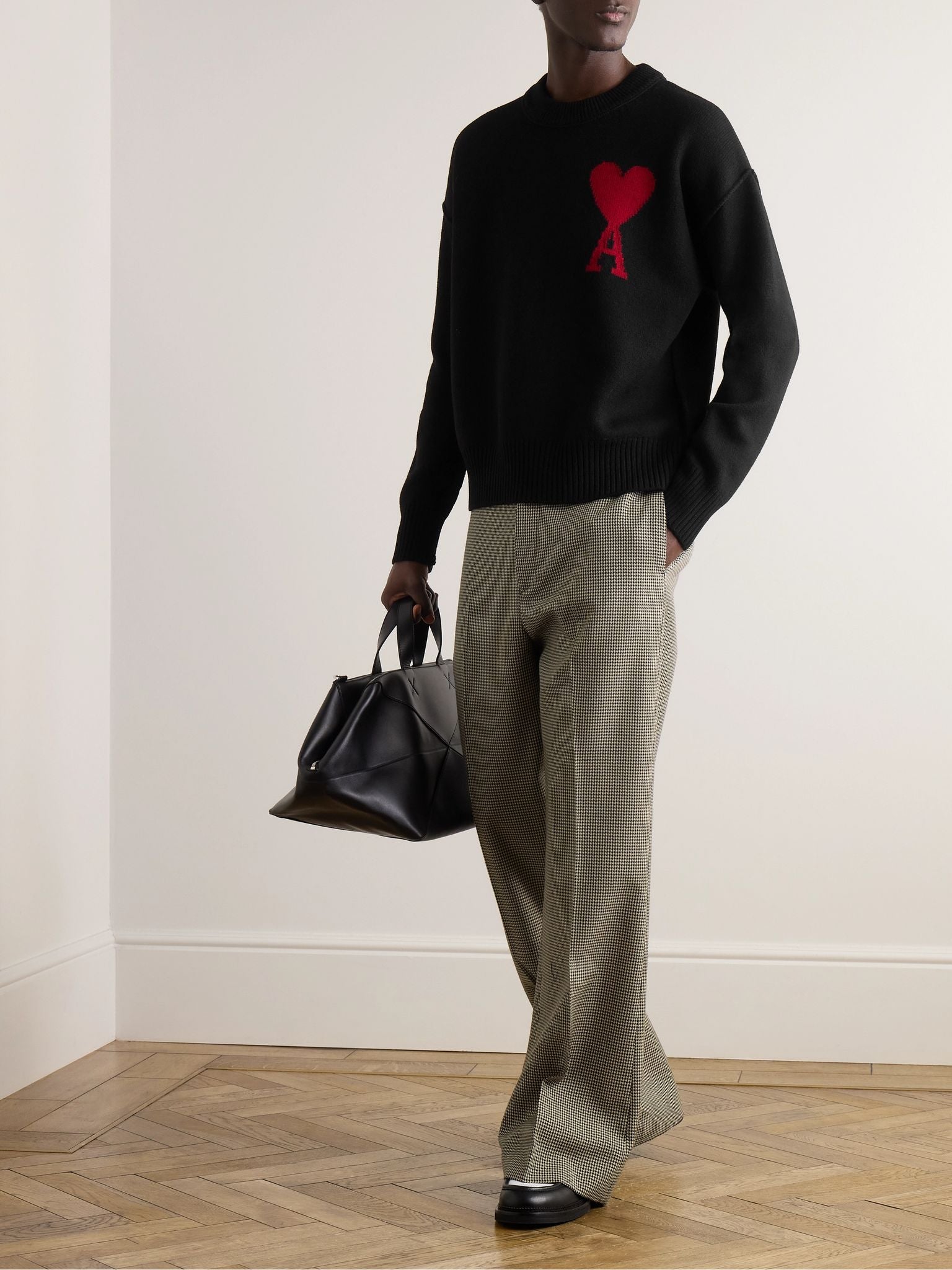 WOOL AMI DE COEUR SWEATER Big Logo Black/RED
